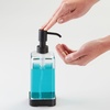 image:imageiDesign 67080 Forma Plastic Soap Pump with Caddy Dispenser with Storage Compartment for Bathroom Kitchen Countertops Sinks Set of 1 Stainless  Dispenser with Storage Compartment for Bathroom Kitchen CountertopsClearMatte Black