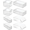 image:imageiDesign 8Piece Fridge or Pantry Storage Bins Clear  Plastic Water Bottle Organizer For KitchenCombo Pack