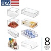 image:imageiDesign 8Piece Fridge or Pantry Storage Bins Clear  Plastic Water Bottle Organizer For KitchenCombo Pack