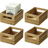 image:imageiDesign Acacia Wood Pantry Storage Bin with Handles  Natural10 x 8 x 5