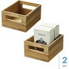 image:imageiDesign Acacia Wood Pantry Storage Bin with Handles  Natural10 x 8 x 5