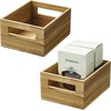 image:imageiDesign Acacia Wood Pantry Storage Bin with Handles  Natural10 x 8 x 5