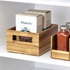 image:imageiDesign Acacia Wood Pantry Storage Bin with Handles  Natural10 x 8 x 5