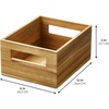 image:imageiDesign Acacia Wood Pantry Storage Bin with Handles  Natural10 x 8 x 5