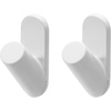 image:imageiDesign Adhesive Shower Hooks White Set of 2  Bathroom Storage Shower2 Circle Hooks