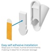 image:imageiDesign Adhesive Shower Hooks White Set of 2  Bathroom Storage Shower2 Circle Hooks