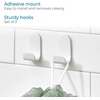 image:imageiDesign Adhesive Shower Hooks White Set of 2  Bathroom Storage Shower2 Flat Hooks