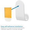 image:imageiDesign Adhesive Shower Hooks White Set of 2  Bathroom Storage Shower2 Flat Hooks