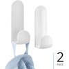 image:imageiDesign Adhesive Shower Hooks White Set of 2  Bathroom Storage Shower2 Slim Hooks