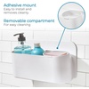 image:imageiDesign Adhesive Shower Hooks White Set of 2  Bathroom Storage ShowerBasket  Soap Dish Holder