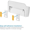 image:imageiDesign Adhesive Shower Hooks White Set of 2  Bathroom Storage ShowerBasket  Soap Dish Holder
