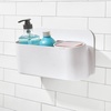 image:imageiDesign Adhesive Shower Hooks White Set of 2  Bathroom Storage ShowerBasket  Soap Dish Holder