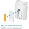image:imageiDesign Adhesive Shower Hooks White Set of 2  Bathroom Storage ShowerSoap Dispenser