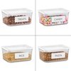 image:imageiDesign Airtight Canister with Peel N Place Erasable Label  ClearWhite  for Pantry StoragePack of 1