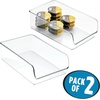 image:imageiDesign BPAFree Plastic Freezer and Fridge Organization Bin for Kitchen Fridge Freezer Pantry and Cabinet Organization The Linus Collection  11 x 7 x 35 Clear  BPAFree Plastic Freezer and Fridge Organization For Kitchen Pantry and Cabinet2 Pack