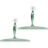 image:imageiDesign Bathroom Plastic Shower Squeegee ClearGreen Set of 2  Wall Hook IncludedClearGreen