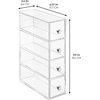 image:imageiDesign Clarity BPAFree Plastic Organizer Drawer with Divided Tray 697 x 65 x 394 Clear4 Drawer Flip