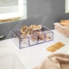 image:imageiDesign Clarity BPAFree Plastic Organizer Drawer with Divided Tray 697 x 65 x 394 Clear4 Drawer Flip