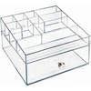 image:imageiDesign Clarity BPAFree Plastic Organizer Drawer with Divided Tray 697 x 65 x 394 ClearCosmetic Organizer with Drawer