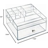 image:imageiDesign Clarity BPAFree Plastic Organizer Drawer with Divided Tray 697 x 65 x 394 ClearCosmetic Organizer with Drawer