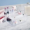 image:imageiDesign Clarity BPAFree Plastic Organizer Drawer with Divided Tray 697 x 65 x 394 ClearCosmetic Organizer with Drawer