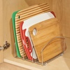 image:imageiDesign Classico Metal Over the Cabinet Kitchen Bakeware Organizer Basket for Cutting Boards Baking Sheets Pans 1373 x 518 x 142  ChromeBakeware Organizer