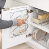 image:imageiDesign Classico Metal Over the Cabinet Kitchen Bakeware Organizer Basket for Cutting Boards Baking Sheets Pans 1373 x 518 x 142  ChromeLid Rack
