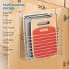 image:imageiDesign Classico Metal Over the Cabinet Kitchen Bakeware Organizer Basket for Cutting Boards Baking Sheets Pans 1373 x 518 x 142  ChromeOvertheDoor Organizer
