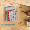 image:imageiDesign Classico Metal Over the Cabinet Kitchen Bakeware Organizer Basket for Cutting Boards Baking Sheets Pans 1373 x 518 x 142  ChromeOvertheDoor Organizer