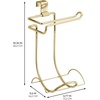 image:imageiDesign Classico Steel Toilet Paper Holder for Bathroom Storage Over the Tank Toilet Tissue Organizer ChromeGold