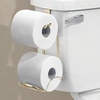 image:imageiDesign Classico Steel Toilet Paper Holder for Bathroom Storage Over the Tank Toilet Tissue Organizer ChromeGold