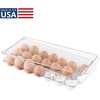 image:imageiDesign Clear Plastic Egg Holder for Fridge with Lid 21 Egg  Storage Container Organizer BinClear