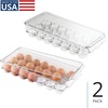 image:imageiDesign Clear Plastic Egg Holder for Fridge with Lid 21 Egg  Storage Container Organizer BinClear