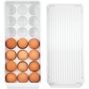 image:imageiDesign Clear Plastic Egg Holder for Fridge with Lid 21 Egg  Storage Container Organizer BinClearWhite