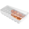 image:imageiDesign Clear Plastic Egg Holder for Fridge with Lid 21 Egg  Storage Container Organizer BinClearWhite