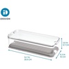 image:imageiDesign Crisp Produce Plastic Refrigerator and Modular Stacking Pantry Bin with Lid and Removable Inner Basket Perfect for Washing Vegetables Fruit Lettuce BPA Free 1572 x 632 x 376  Drain Tray For Fruits amp Veggies ClearPack of 1