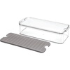 image:imageiDesign Crisp Produce Plastic Refrigerator and Modular Stacking Pantry Bin with Lid and Removable Inner Basket Perfect for Washing Vegetables Fruit Lettuce BPA Free 1572 x 632 x 376  Drain Tray For Fruits amp Veggies ClearPack of 1