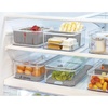 image:imageiDesign Crisp Produce Plastic Refrigerator and Modular Stacking Pantry Bin with Lid and Removable Inner Basket Perfect for Washing Vegetables Fruit Lettuce BPA Free 1572 x 632 x 376  Drain Tray For Fruits amp Veggies ClearPack of 1