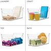 image:imageiDesign Divided Fridge Organizer Bin with Handles Clear  Refrigerator or Freezer Bin