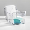 image:imageiDesign Divided Fridge Organizer Bin with Handles Clear  Refrigerator or Freezer Bin