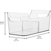 image:imageiDesign Divided Fridge Organizer Bin with Handles Clear  Refrigerator or Freezer Bin