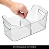 image:imageiDesign Divided Fridge Organizer Bin with Handles Clear  Refrigerator or Freezer Bin