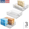 image:imageiDesign Divided Pantry Bin with Handle Clear  For Pantry For Refrigerator For FreezerPack of 3