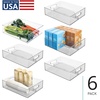 image:imageiDesign Divided Pantry Bin with Handle Clear  For Pantry For Refrigerator For FreezerPack of 6
