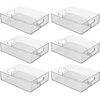 image:imageiDesign Divided Pantry Bin with Handle Clear  For Pantry For Refrigerator For FreezerPack of 6