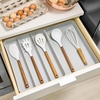 image:imageiDesign Eco Recycled Plastic Expandable Drawer Organizer Utensil Tray Gray