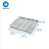 image:imageiDesign Eco Recycled Plastic Expandable Drawer Organizer Utensil Tray Gray