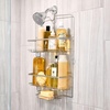 image:imageiDesign Everett Wide Metal Hanging Shower Caddy Bath Organizer Holds Shampoo Razors Conditioner Soap 155 x 414 x 2521 Satin