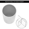 image:imageiDesign Fluted Toothbrush Holder WhiteClear  Removable DividerWhite Clear