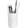 image:imageiDesign Fluted Toothbrush Holder WhiteClear  Removable DividerWhite Clear